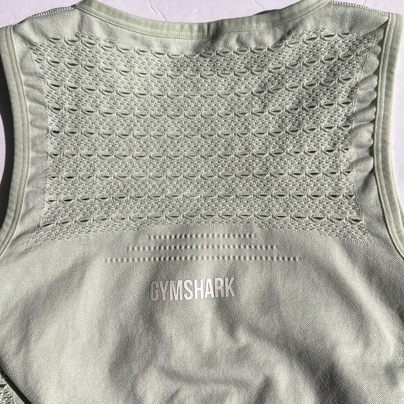 Gymshark Lot of 2 Energy Seamless Sports Bra and Crop Tank Top Gray Green Size S - Picture 10 of 12